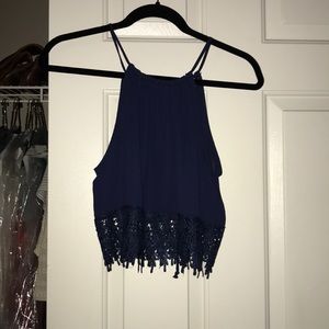 Urban Outfitters Navy Blue crop tank